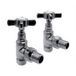 Kartell K-VIT Cross Head Radiator Valve Angled (Pair) in Chrome