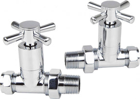Kartell K-VIT Times Cross Head Manual Radiator Valves in chrome – Straight