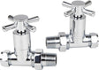 Kartell K-VIT Cross Head Radiator Valve Straight (Pair) in Chrome