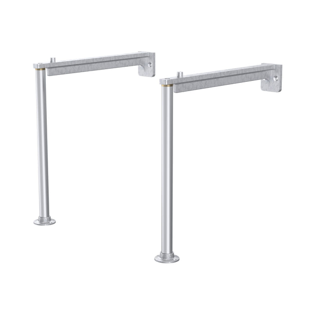 Nuie Cleaner Sink Leg Set And Wall Bracket (Pair) – Brushed Steel