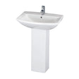 Nuie Asselby 600mm 1 Tap Hole Ceramic Basin & Pedestal – White, photo 2