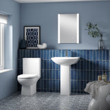 Nuie Asselby 600mm 1 Tap Hole Ceramic Basin & Pedestal – White