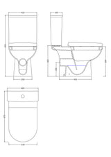Nuie Asselby 410mm Contemporary Close Coupled Toilet – White, photo 3