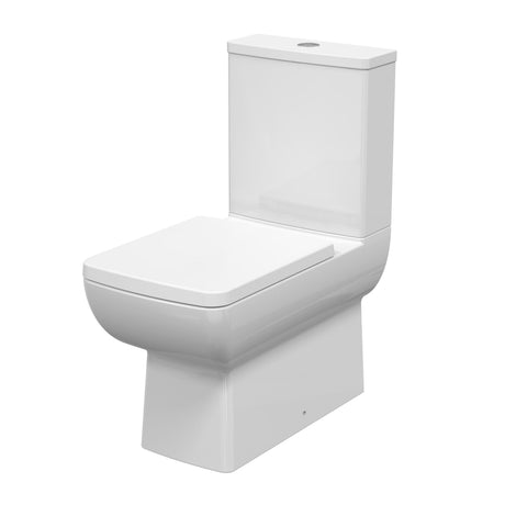 Nuie Cleo Contemporary Flush to Wall Square Bowl Rimless Pan – White