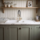 Nuie 1010 x 525mm Fireclay 1.5 Bowl Rectangular Countertop Drainer Sink – White, photo 4