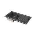 Nuie 1010 x 525mm Fireclay 1.5 Bowl Rectangular Countertop Drainer Sink – Soft Black, photo 2
