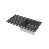 Nuie 1010 x 525mm Fireclay Single Bowl Rectangular Countertop Drainer Sink – Soft Black, photo 2