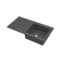 Nuie 1010 x 525mm Fireclay Single Bowl Rectangular Countertop Drainer Sink – Soft Black, photo 2
