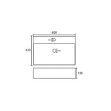 Kartell K-VIT Essential 600mm Counter Top Basin- White Gloss (CTB-ESS600)