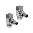Kartell K-VIT Cube Angled Radiator Valve (Pair) in Chrome