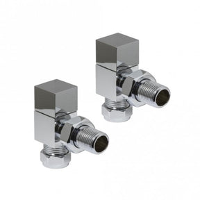 Kartell K-VIT Cube Angled Radiator Valve (Pair) in Chrome