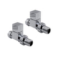 Kartell K-VIT Cube Straight Radiator Valve (Pair) in Chrome