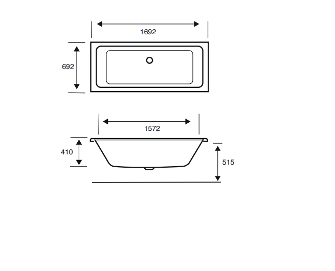 Carron Quantum 1700x700mm Double Ended Bath Carronite - White Gloss (02160)