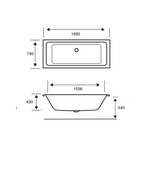 Carron Quantum 1700x750mm Double Ended Bath - White Gloss (02157)
