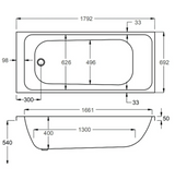 Carron Profile 1800x700mm Single Ended Bath - White Gloss (02571)