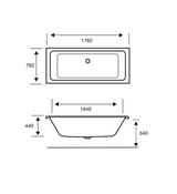 Carron Quantum 1800x800mm Double Ended Bath Carronite - White Gloss (02162)