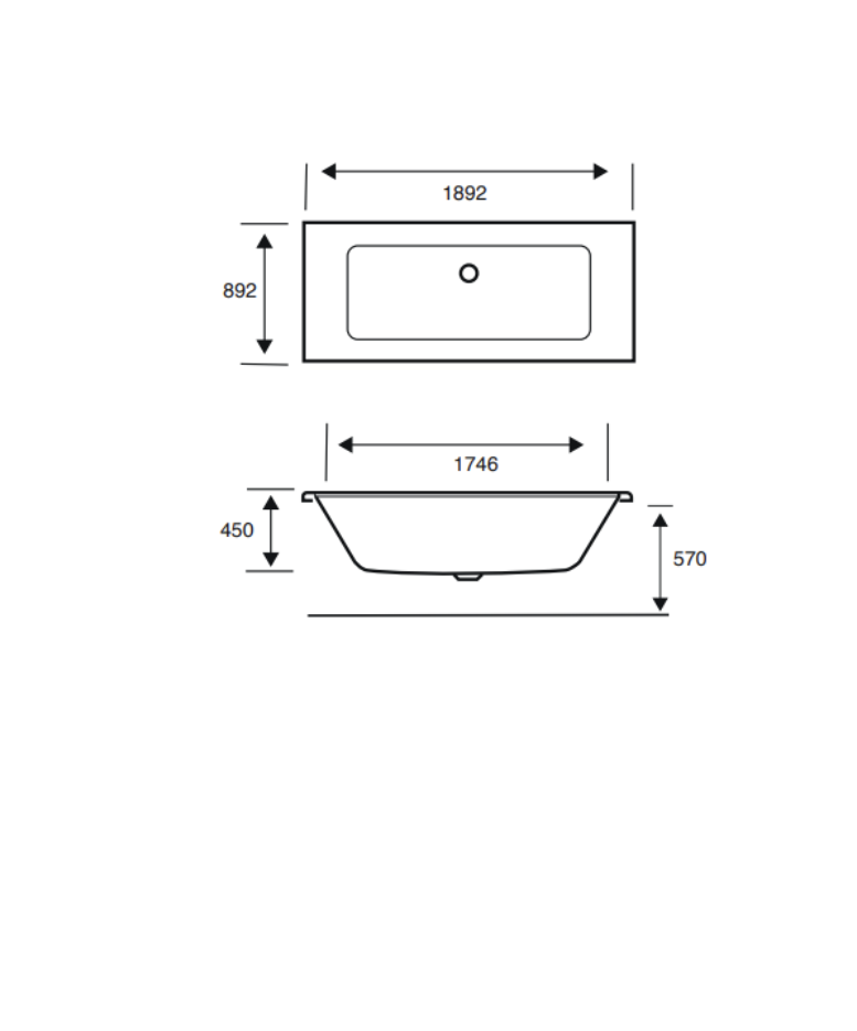 Carron Quantum 1900x900mm Double Ended Bath - White Gloss (02163)