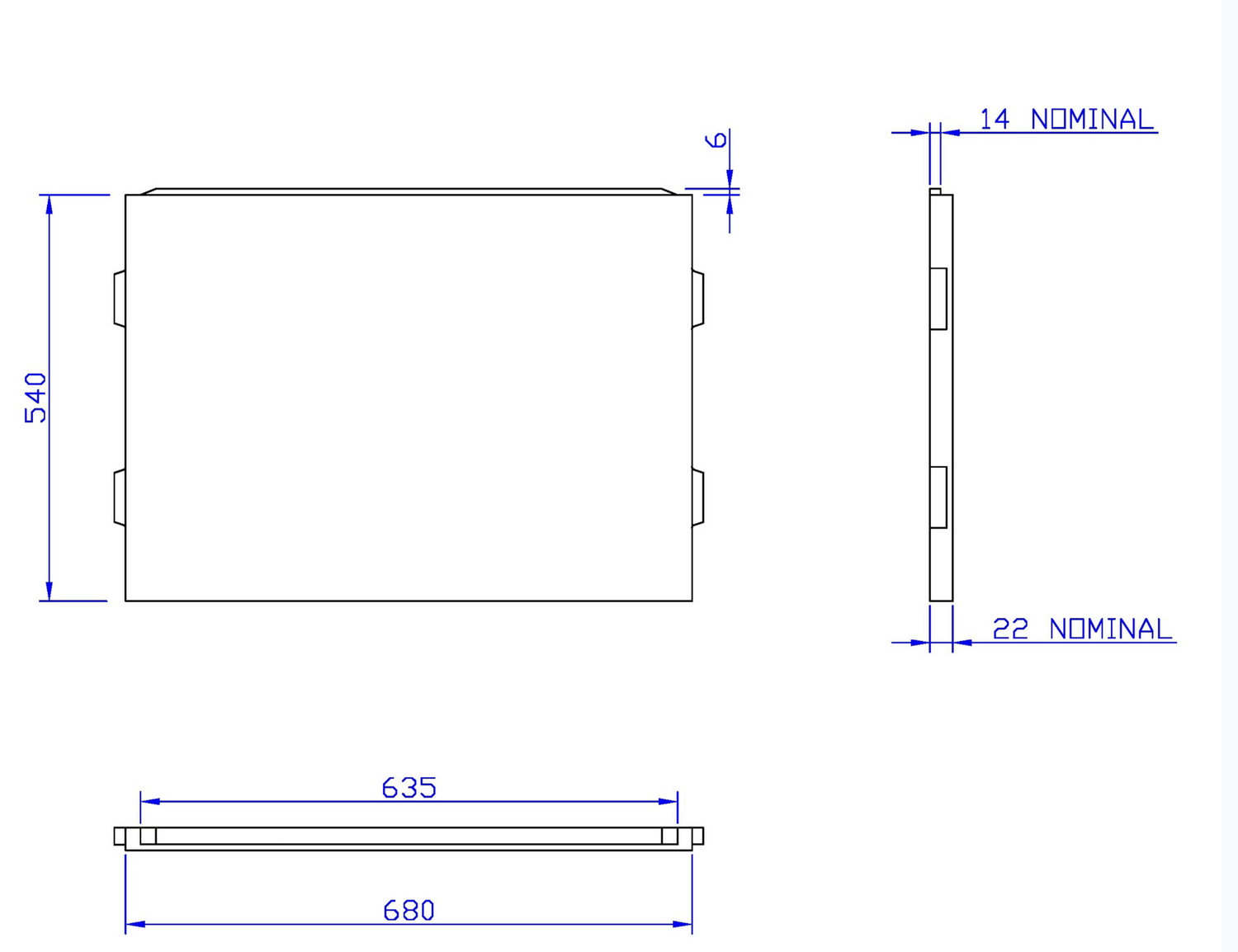 Carron 725x540mm End Bath Panel Carronite - White Gloss (02307)