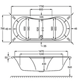 Carron Arc 1800x800mm Double Ended Bath - White Gloss (02019)