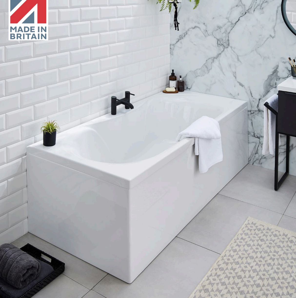 Carron Arc Duo 1700x750mm Double Ended Bath - White Gloss (02017)