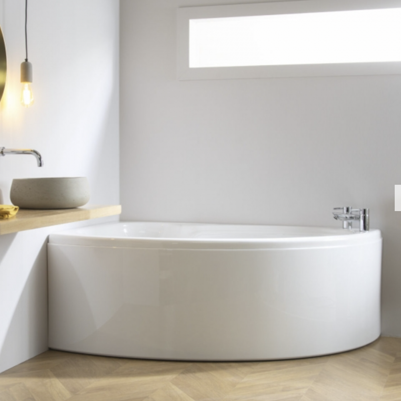 Carron Dove 1550x950mm Corner Bath Right Hand - White Gloss (02234)