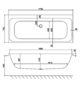 Carron Profile 1750x750mm Double Ended Bath Carronite - White Gloss (02594)