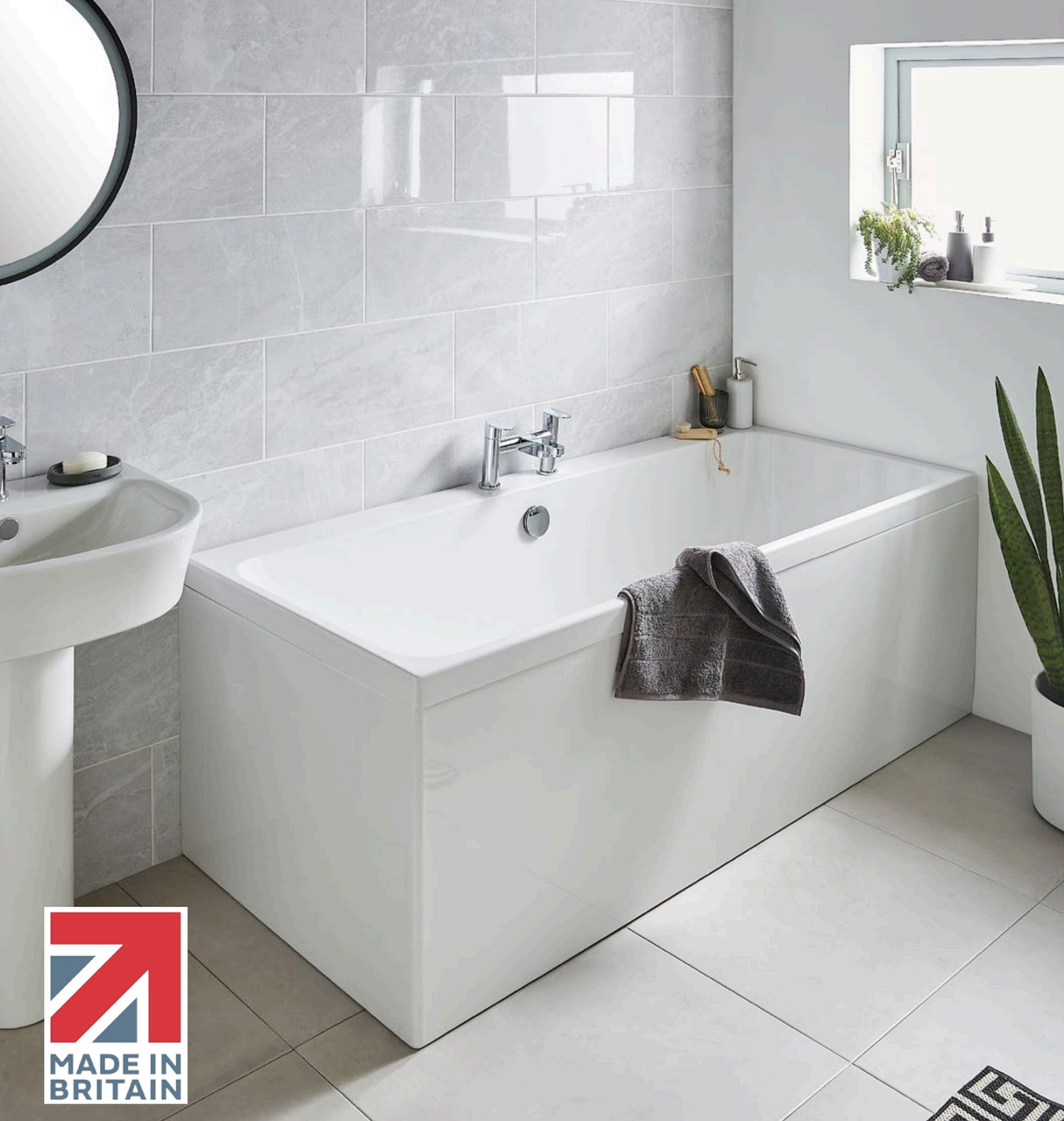 Carron Profile 1800x700mm Double Ended Bath Carronite - White Gloss (02574)
