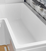 Carron Quantum L Shaped Shower Bath 1500x700(850)mm Left Hand - White Gloss (02173)