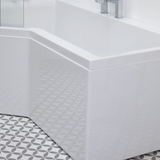 Carron Urban Edge L- Shaped Shower Bath 1575mm Left Hand - White Gloss (02427)