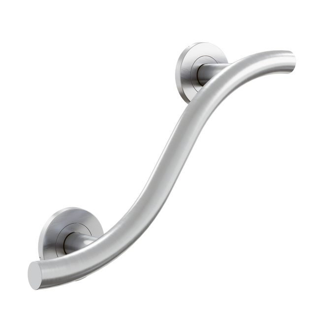 AKW 1200 Series Curved Satin Stainless Steel Grab Rail – Choice of Length