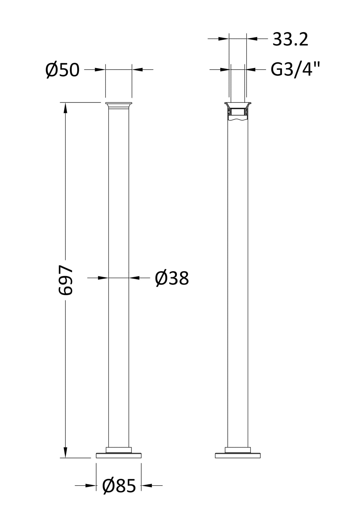 Hudson Reed Standpipes – Brushed Brass, photo 2