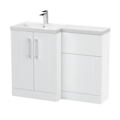 Nuie Deco 1100mm Floor Standing Combination Vanity & WC Unit With L-Shaped Basin