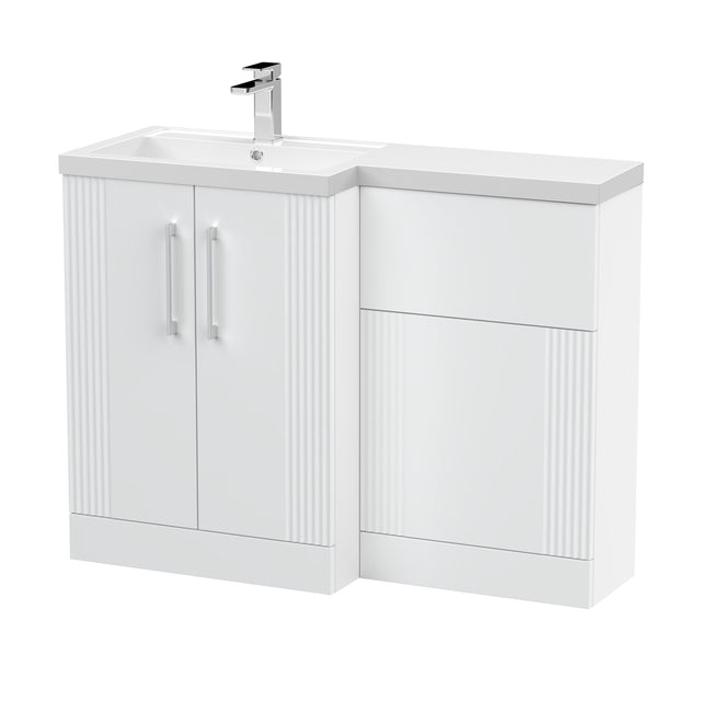 Nuie Deco 1100mm Floor Standing Combination Vanity & WC Unit With L-Shaped Basin