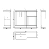 Nuie Deco 1100mm Floor Standing Combination Vanity & WC Unit With L-Shaped Basin, photo 11