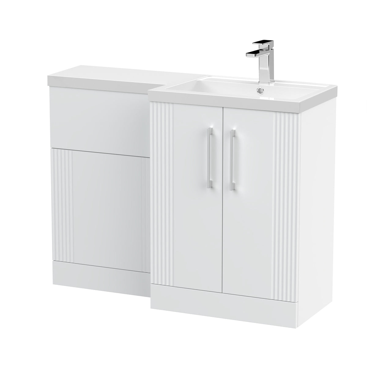 Nuie Deco 1100mm Floor Standing Combination Vanity & WC Unit With L-Shaped Basin, photo 6