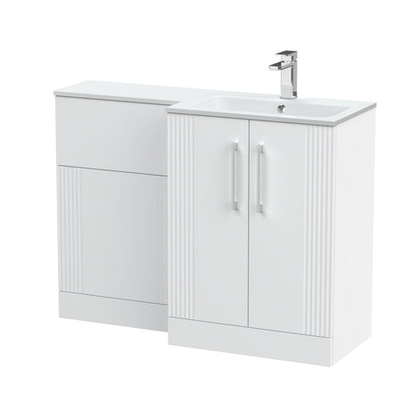 Nuie Deco 1100mm 2 Door Floor Standing Combination Vanity & WC Unit With L-Shaped Basin, photo 7