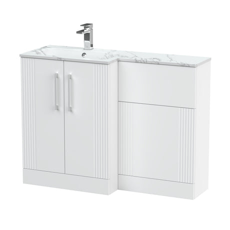 Nuie Deco 1100mm 2 Door Floor Standing Combination Vanity & WC Unit With L-Shaped Basin, photo 12
