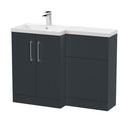 Nuie Deco 1100mm Floor Standing Combination Vanity & WC Unit With L-Shaped Basin, photo 2