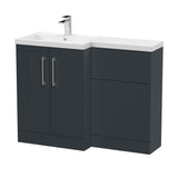 Nuie Deco 1100mm Floor Standing Combination Vanity & WC Unit With L-Shaped Basin, photo 2