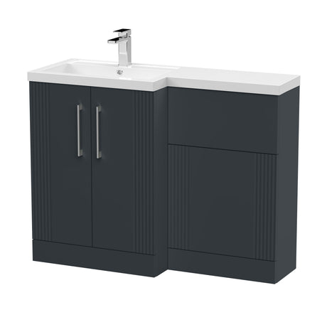 Nuie Deco 1100mm Floor Standing Combination Vanity & WC Unit With L-Shaped Basin, photo 2