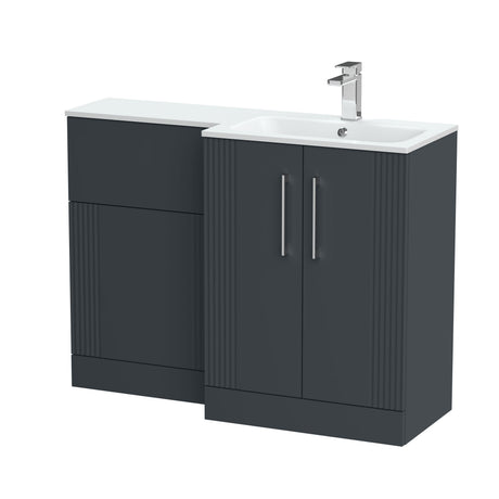 Nuie Deco 1100mm 2 Door Floor Standing Combination Vanity & WC Unit With L-Shaped Basin, photo 8