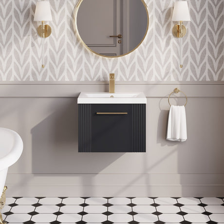 Nuie Deco 1 Drawer Wall Hung Vanity Unit With Basin – 500mm, 600mm & 800mm