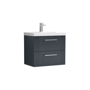 Nuie Deco 2 Drawer Wall Hung Vanity Unit With Basin – 500mm, 600mm & 800mm, photo 2