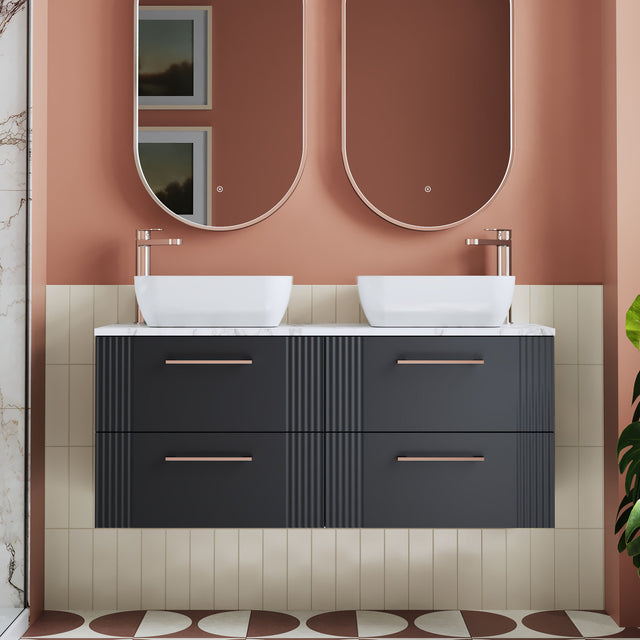 Nuie Deco 1200mm 4 Drawer Wall Hung Vanity Unit With Worktop