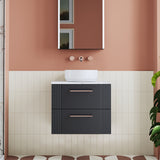 Nuie Deco 2 Drawer Wall Hung Vanity Unit With Worktop – 600mm, 800mm & 1200mm