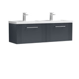 Nuie Deco 1200mm 2 Drawer Wall Hung Twin Vanity Unit With Basin, photo 7