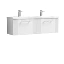 Nuie Deco 1200mm 2 Drawer Wall Hung Twin Vanity Unit With Basin, photo 3