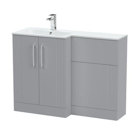Nuie Deco 1100mm 2 Door Floor Standing Combination Vanity & WC Unit With L-Shaped Basin, photo 4