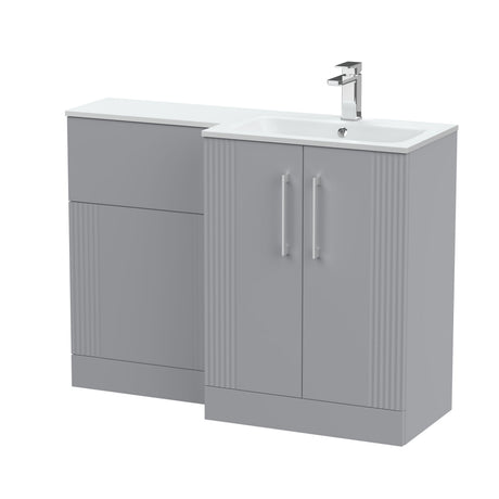 Nuie Deco 1100mm 2 Door Floor Standing Combination Vanity & WC Unit With L-Shaped Basin, photo 9