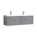 Nuie Deco 1200mm 2 Drawer Wall Hung Twin Vanity Unit With Basin, photo 4